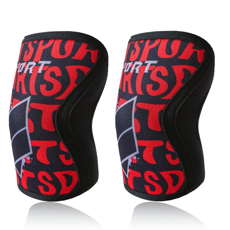 Женские Мужские Юношеские 7мм Неопреновые Спортивные Наколенники Компрессионные Тяжелая атлетика Компрессионные Тренировочные Наколенники для Кроссфита