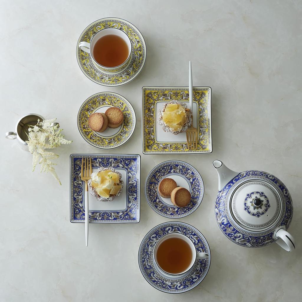 Импортный Wedgwood Florentine Marine Квадратный 1076510 [Оригинальный продукт] Поднос, Тарелка, Прибл.. 14,5 см,