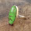 Green Copper Turquoise Oval Gemstone Ring, Solid 925 Sterling Silver Ring, Birthday Anniversary Gift, Handmade Jewelry