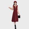 Women's Romantic Retro French Dress: Autumn/Winter, Two-Piece Illusion, Waist-Slimming Design