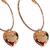 1 Pair Hoop Earrings Round Heart Pendant Plated Jewelry Exaggerated Appearance Dangle