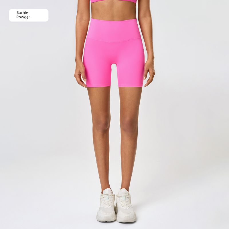 Lu Same Yoga Shorts Women's 2025 Best Selling Nude Feel No Embarrassment Line Slim Fit Sports Shorts Outdoor Fitness Pants