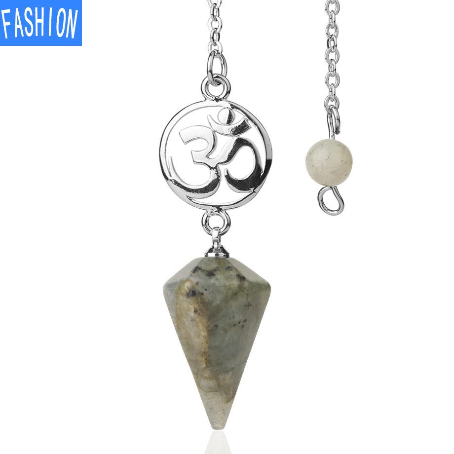 Хрустальная руда Духовный маятник Замысловатое исцеление Шестиугольный остроконечный кулон-украшение