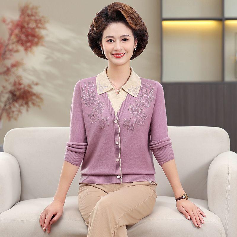 Новый вязаный свитер, два свитера для весенних и осенних каникул, зимний укороченный топ для женщин среднего и пожилого возраста