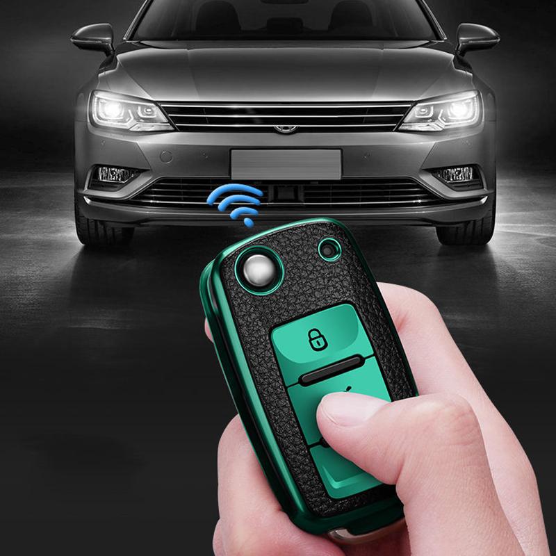 Кожаный чехол для дистанционного ключа из ТПУ для Volkswagen VW Bora Polo Tiguan Jetta Passat B5 B6 B7 Golf Beetle для Skoda Octavia