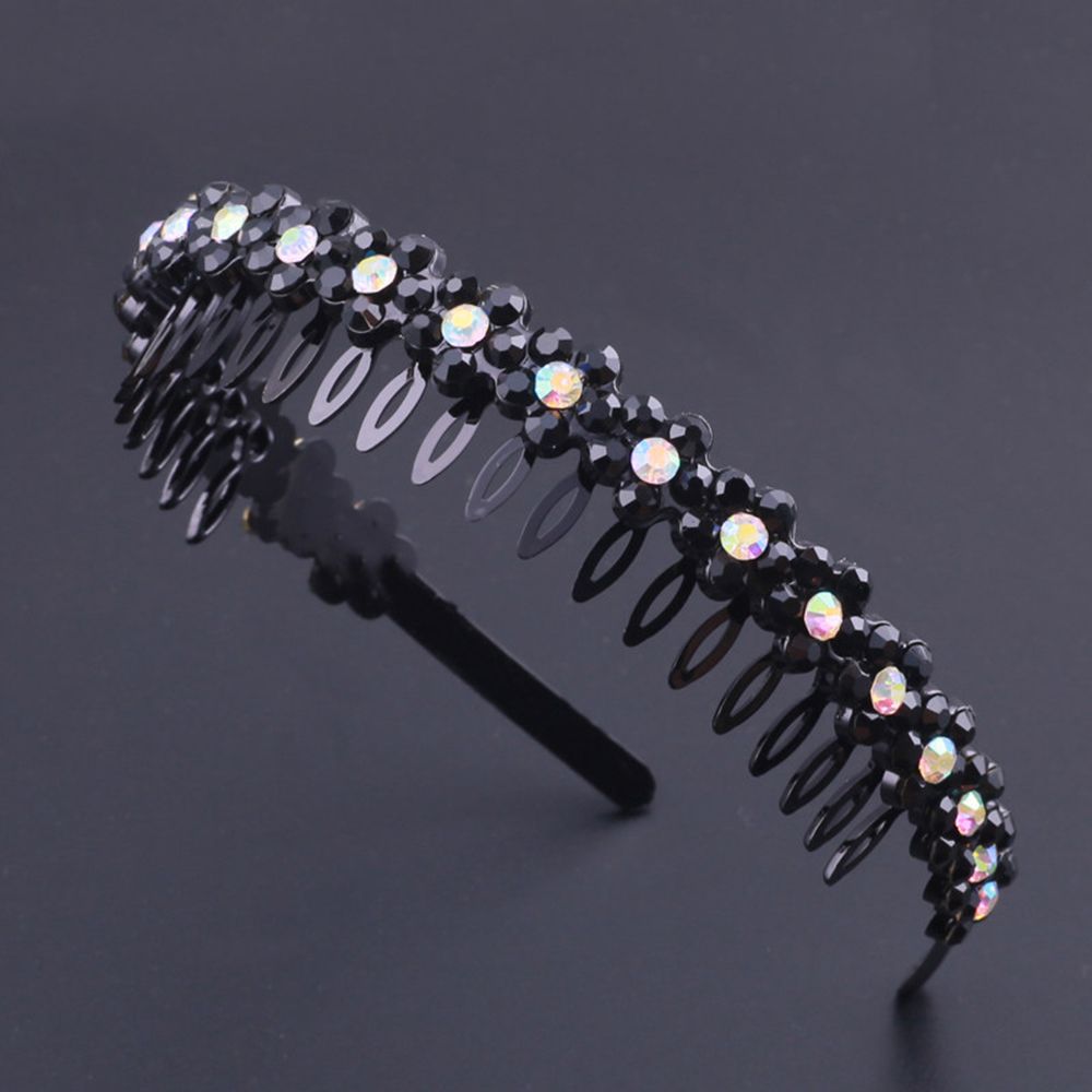 Headwear Hair Accessories Hair Band Hoop Tooth Comb Headband Rhinestone Hairband Crystal Flower