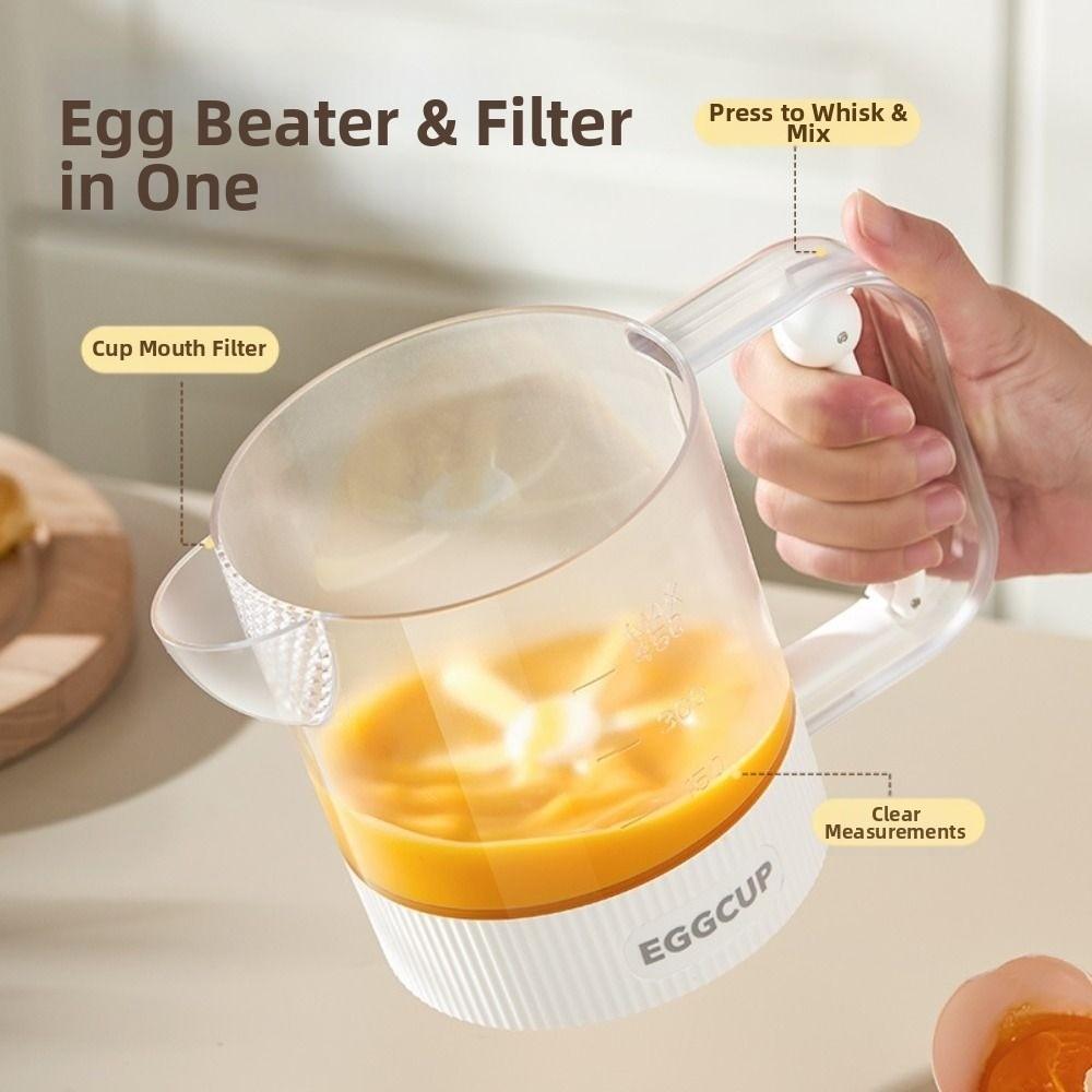 Clear Scale Egg Beating Cup Semi-Automatic Kitchen Stirring Bottle Kitchen Accessories