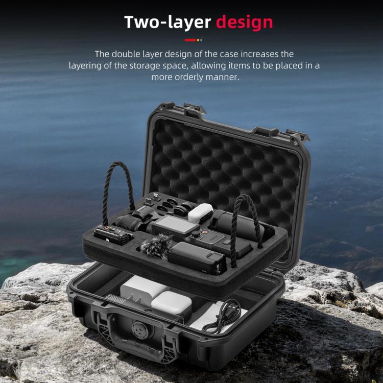 For DJI Osmo Pocket 4 STARTRC Waterproof PP Dual-layer Suitcase All-purpose Set Storage Box (Black)