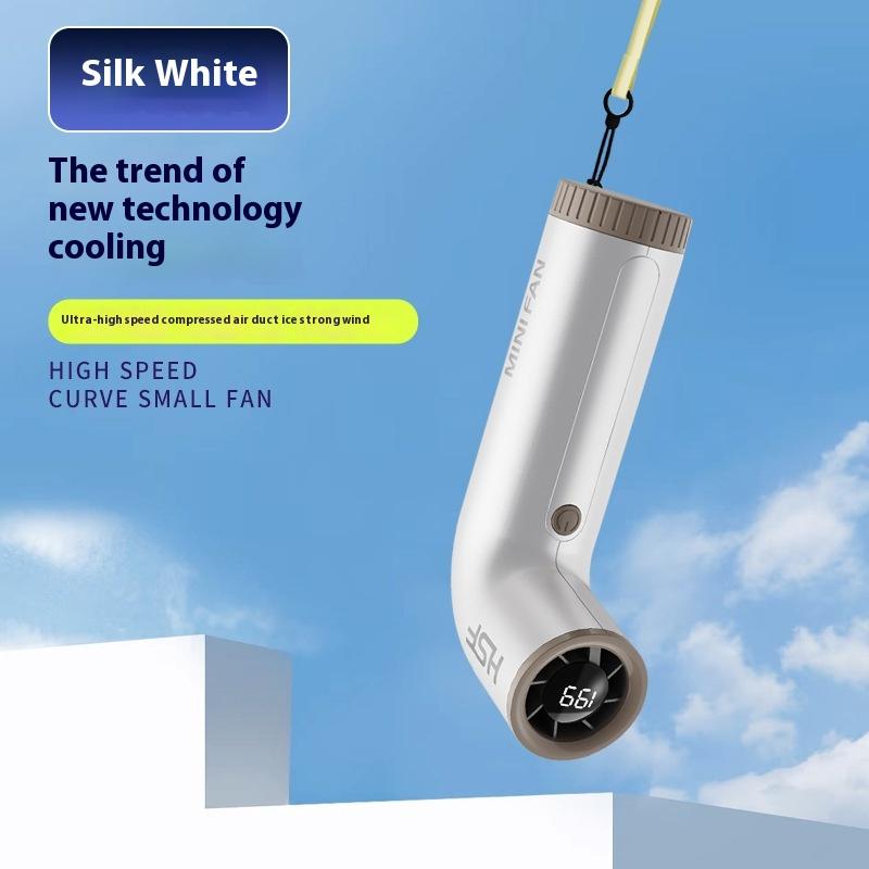 Bending Tube Portable Handheld Turbofan, 20000 Rpm High-speed Mini Electric Small Personal Handheld Bladeless Rechargeable, Travel Handheld Fan