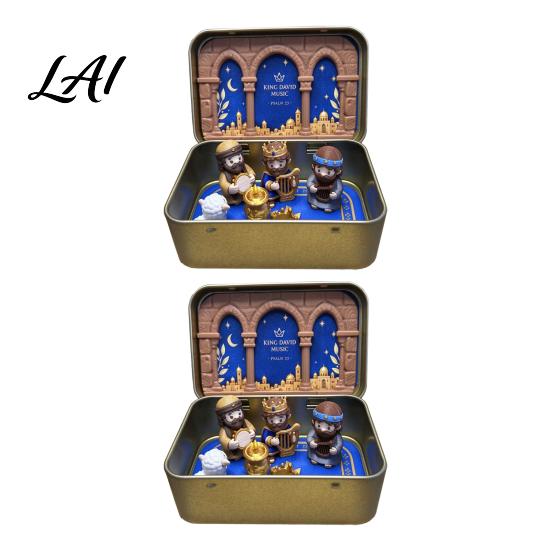 Meaningful Gifts for Family 3D Printed Miniature Christmas Nativity Scene Set in Tin Box Holy Religious Ornaments Figurines Holiday Tabletop