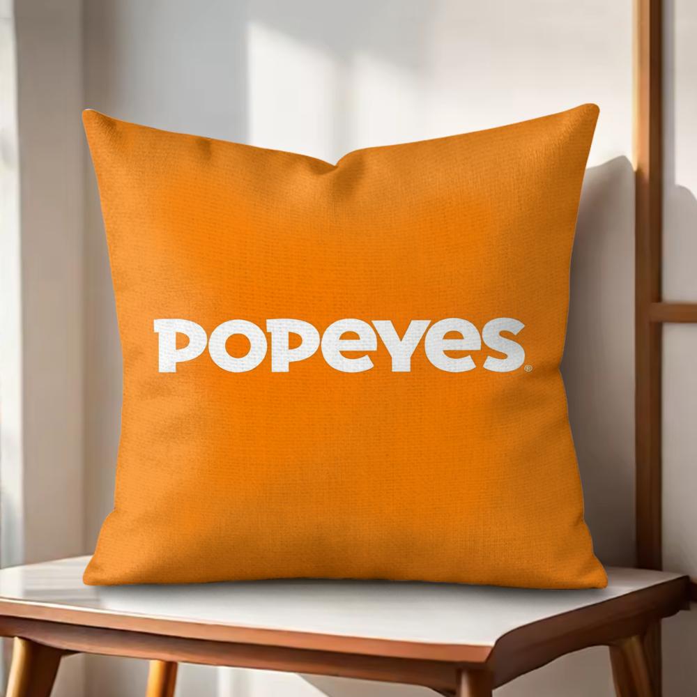 Fried Chicken PPopeyeS Cushion Cover Natural Linen Organic Fabric DoubleSided Printing Couch Pillow Covers Home Decor