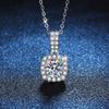 NeeTim 2ct 8mm D Color Moissanite Necklace For Women 925 Sterling Silver Diamond Test Past with 18K Gold Plated Pendant Jewelry