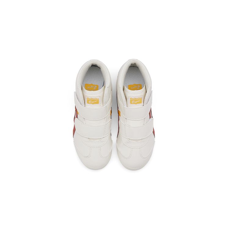 ONITSUKA TIGER Mexico Mid Runner Cushioning Slip Resistant Durable Mid Top Kids Casual Shoes Kids Sneaker White Red 1184A132-104