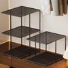 Stackable Metal Mesh Closet Shelf Organizer Multi Tier Storage Rack For Wardrobe Cabinet