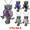 Подарки в виде совы, ожерелье с совой, целебные хрустальные камни, аметист, розовый кварц, кулон, ожерелье для женщин и мужчин