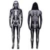 Костюм для косплея на Хэллоуин: женский комбинезон с черепом, костюм Смерти в двухслойных колготках.