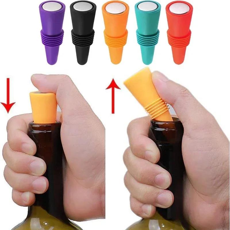 1pc Reusable Wine Bottle Stopper, Leak Proof Champagne Beverage Bottle Cap Sealing Stopper Protector For Home Use
