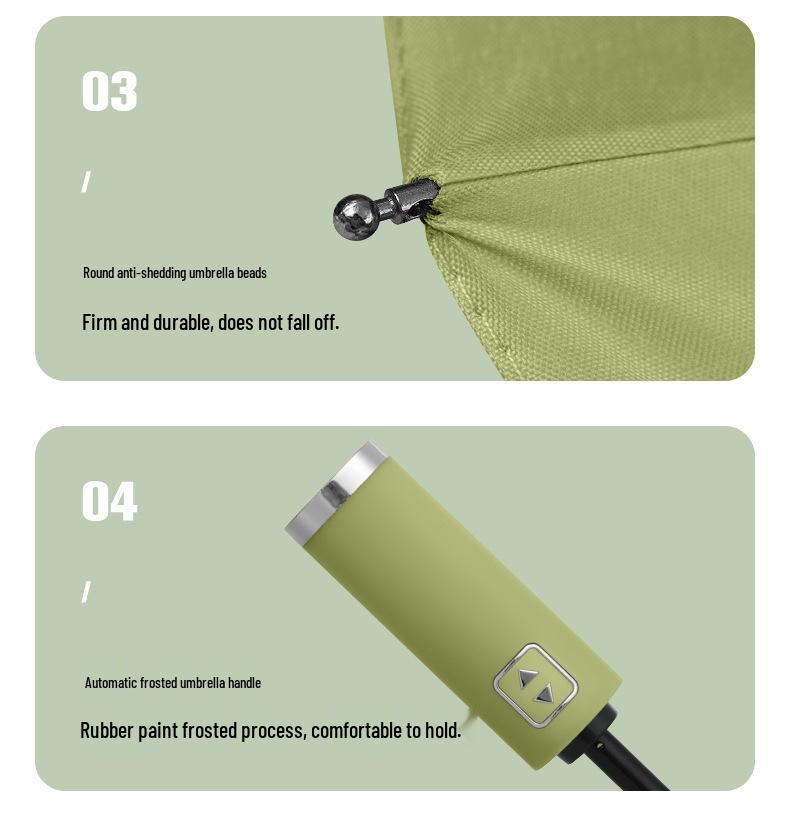 Ветрозащитный автоматический складной зонт с 10 спицами и черным клеем - Защита от солнца и затенение