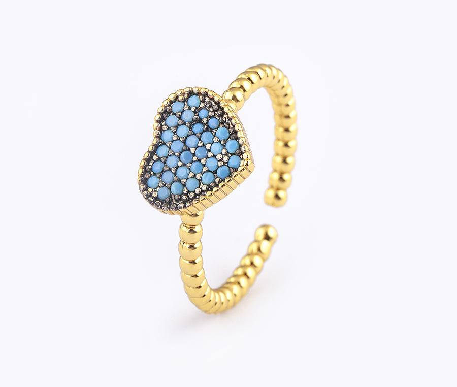 Nidin Romantic Classic Fashion Shiny Zircon Finger Open Heart Ring for Women Exquisite Wedding Jewelry Accessories Gift