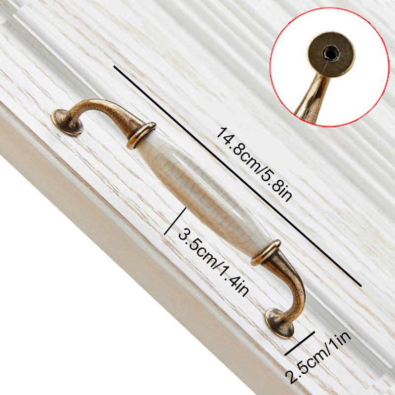 1 шт. Ручки для дверей шкафа, мебельная фурнитура, дизайн с трещинами, антикварная ручка для ящика шкафа, французский стиль, керамика