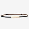 Women's Adjustable Genuine Leather Fashion Belt with Hook - Versatile Patent Leather Waistband, Simple Cowhide Style