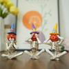 Halloween Skeleton Pumpkin Figurine Resin See Hear Speak No Evil Pumpkin Head Skeleton Statue for Home Haunted House Decor