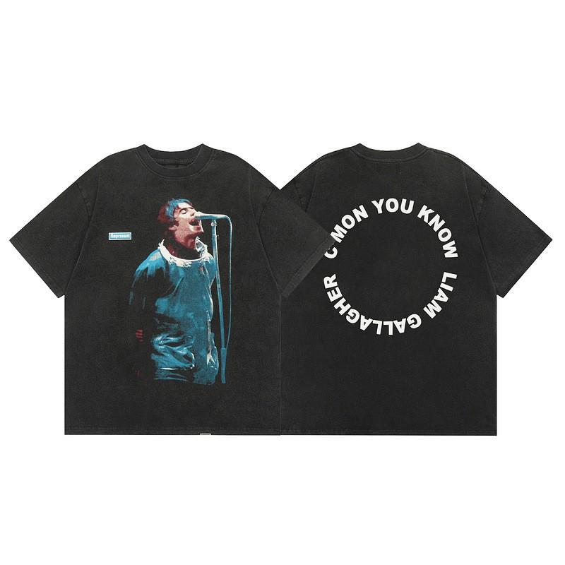 American Vintage REPRES Letter Print Oversized Short Sleeve T-Shirt Couples