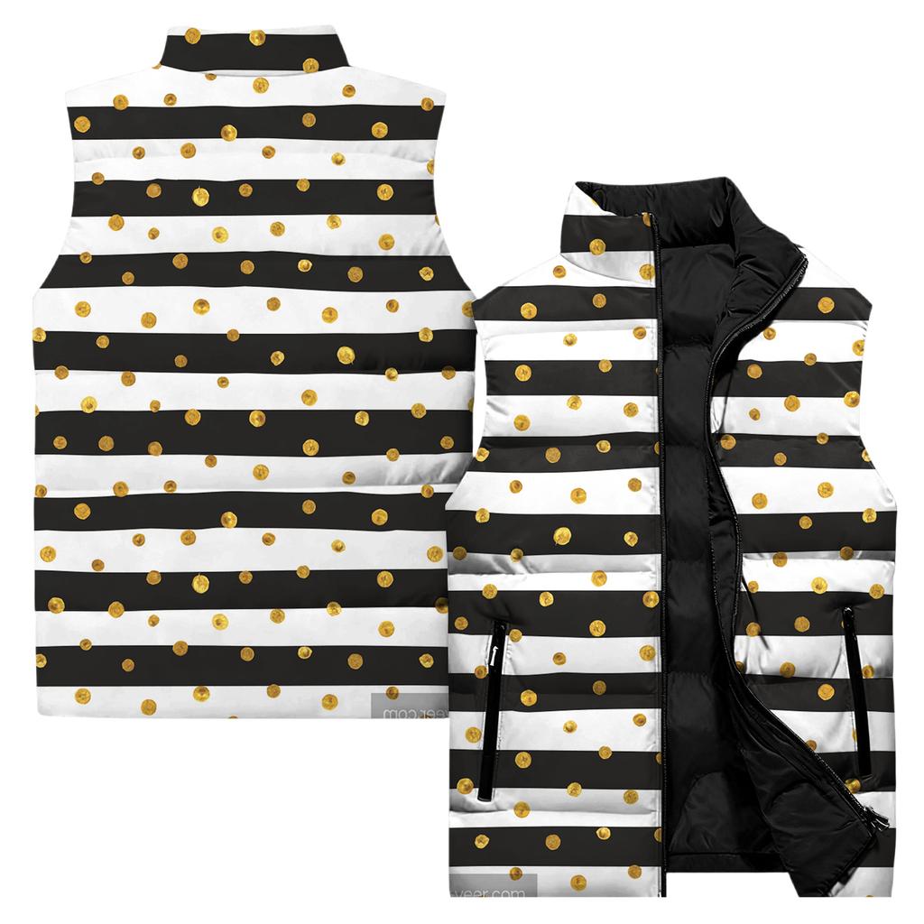 Ladies' Casual And Fashionable Sleeveless Vest Polka Dot Printing Cotton Jacket