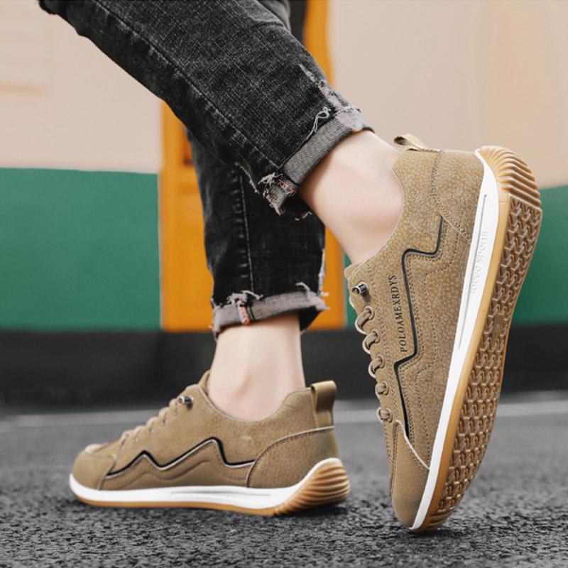 Модные мужские кроссовки из вулканизированной кожи, кроссовки для бега, мокасины на платформе, новинка 2024 года, повседневная обувь из искусственной кожи, мужская спортивная обувь, теннисные туфли, мужские туфли