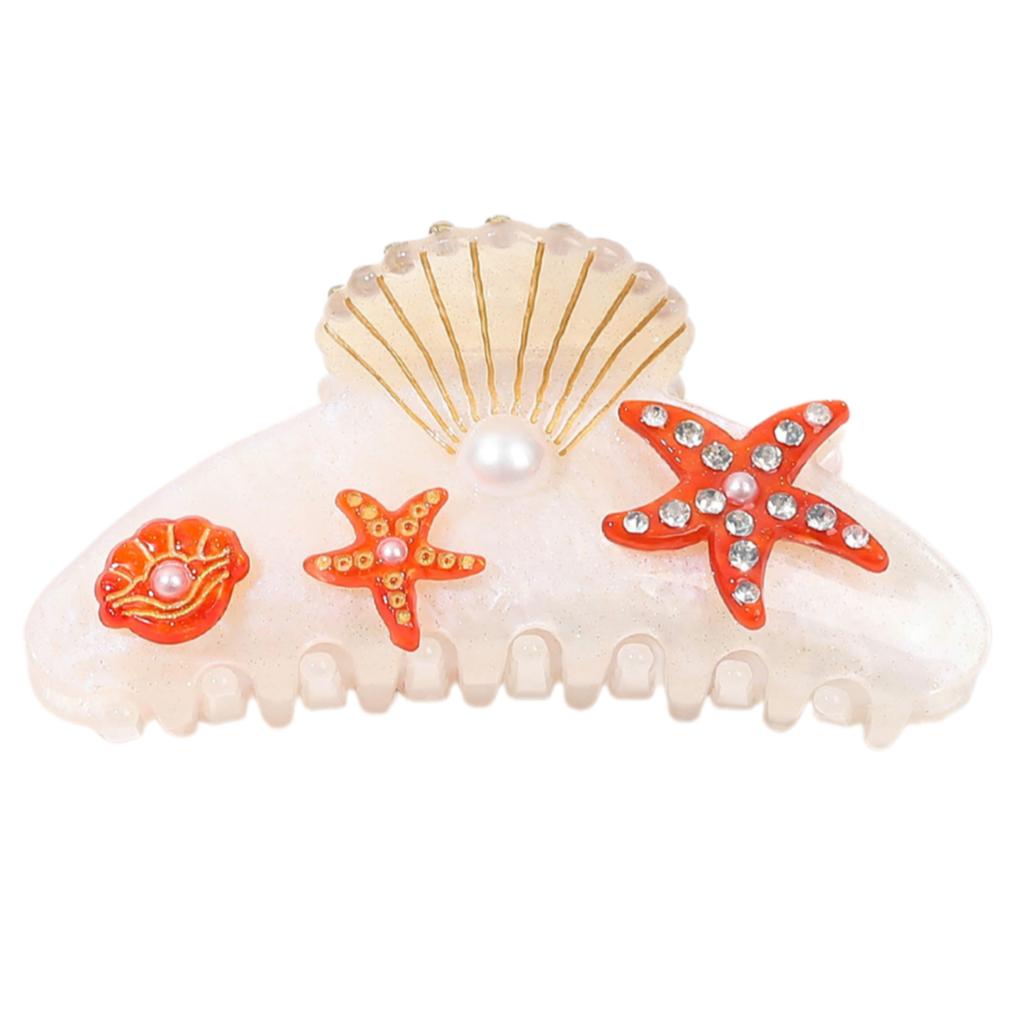 Acrylic Ocean Themed Hair Claw Secure Hold Hair Clip With Trendy Shark Pattern Fashion Hair Accessory For Daily Styling