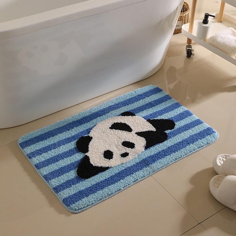 Plush Velvet Bath Mat Non-Slip Absorbent Floor Rug Bathroom Doorway Bedroom Living Room 40x60cm 50x80cm