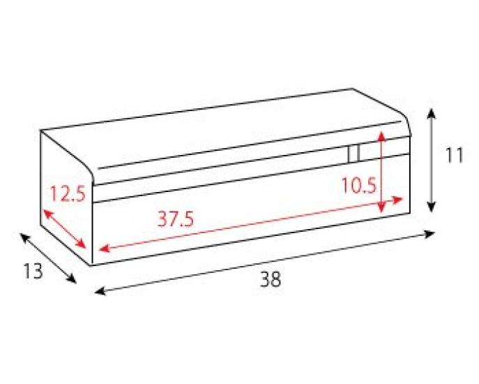 Miyatake Seisakusho Cord Box 38cm x 13cm x 11cm Fully NA TEEL, (W) (D) (H), Natural, Assembled, CB-700M