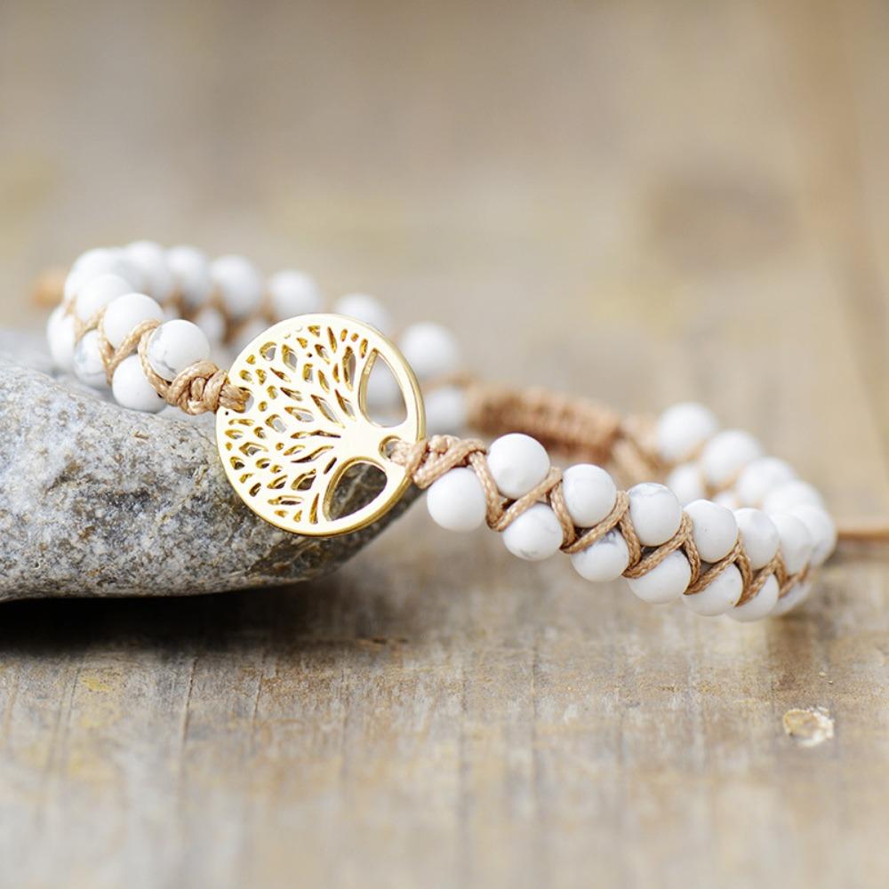 Древо Жизни Африканская Сосна Натуральный Камень Бусины Ручной работы Плетеный Йога Дружба Любовник Браслет