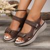 Распродажа женской обуви 2024 года, женские сандалии с открытым носком, летние, простые, однотонные, повседневные, на платформе, большого размера, сандалии Zapatos Mujer