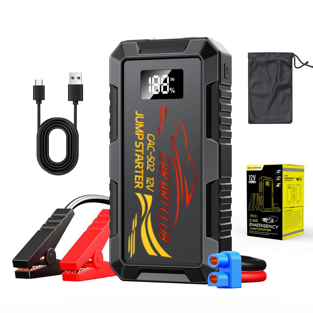 2026 12В Автомобильный пуско-зарядное устройство Power Bank Портативный бустер для автомобильного аккумулятора Зарядное устройство Стартовое устройство Автоматический аварийный запуск Освещение