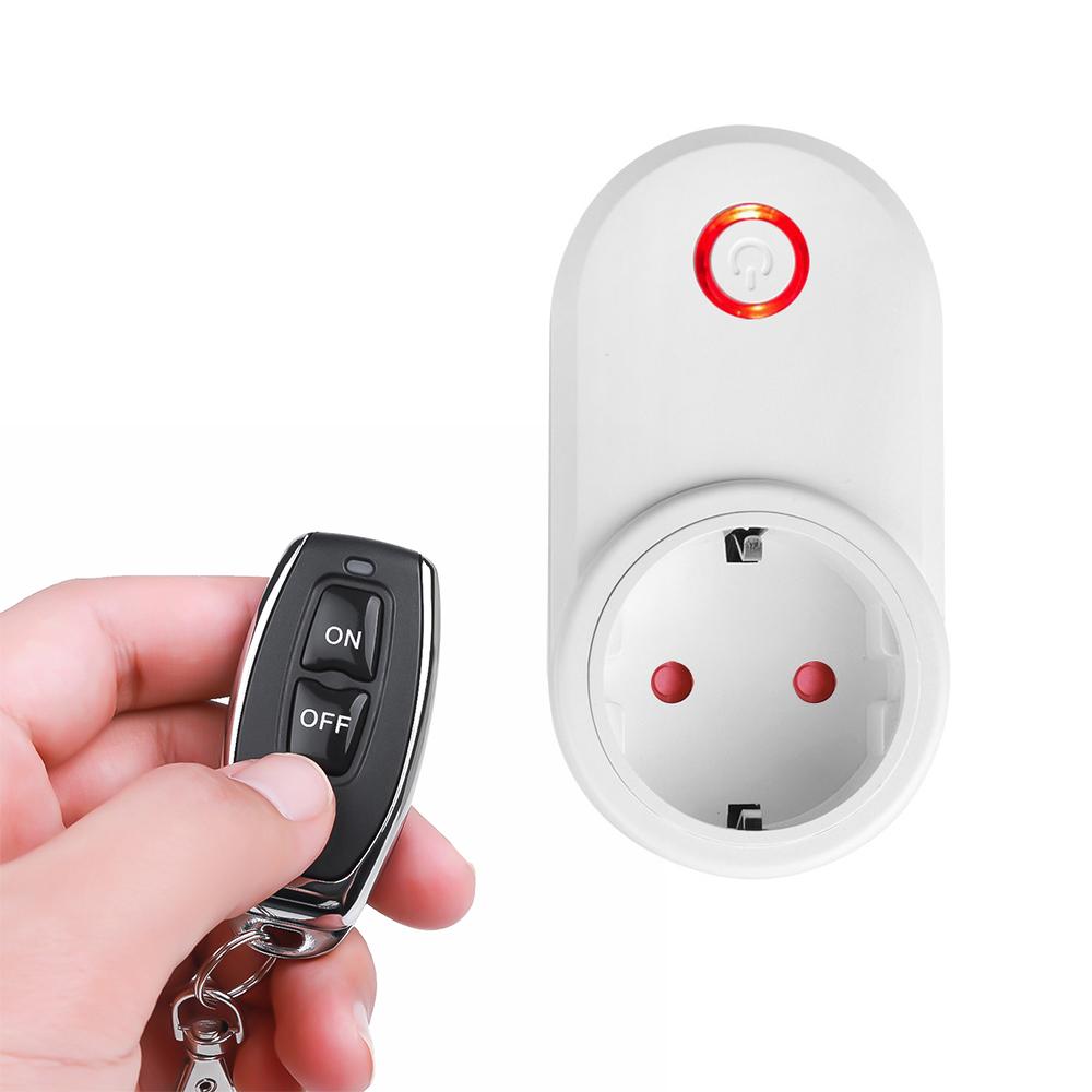 433MHz RF Remote Electric Smart Socket Switch with Remote Control 220V 15A EU Plug Universal ON/OFF Control for Home Appliance/Lamp/Fan Plug