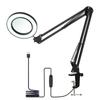 Tomshine Flexible Clamp-on Table Lamp with 8x Magnifier Swing Arm Dimmable LEDs Desk Light 3 Color