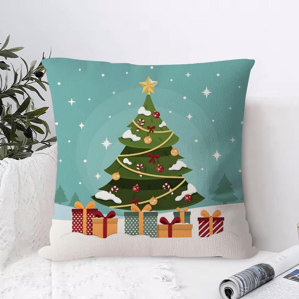 C-Christmas treeS Pillow Case Square Pillow Bedroom Sofa Leisure Comfort Cushion Living Room Home Decoration