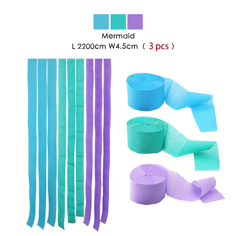 3Pcs/Set Rainbow Crepe Paper Streamers For Wedding Birthday Party Backdrop Decoration Colorful Paper Crepe Garland Ribbon Decor