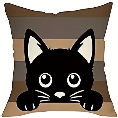 CatThemed Plush Pillow Covers Designs (PeekingPaw PrintsI Love Cats) Home Holiday Decor