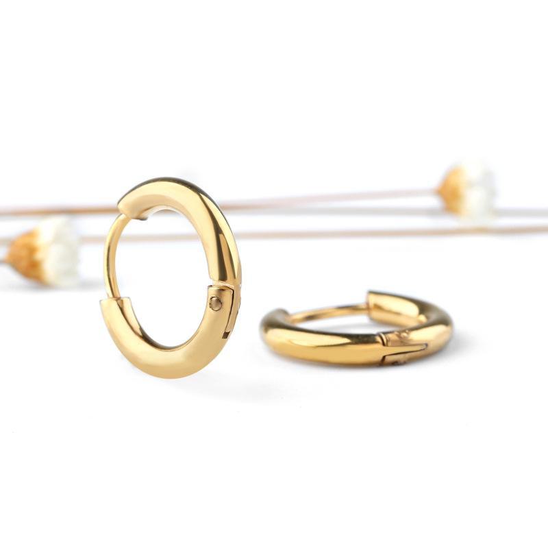 Модные серьги унисекс из титановой стали - корейский простой дизайн из нержавеющей стали, диаметр 2,5 см