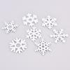 50Pcs Mix Shape Wooden White Snowflakes Christmas Ornaments Xmas Wood Pendants