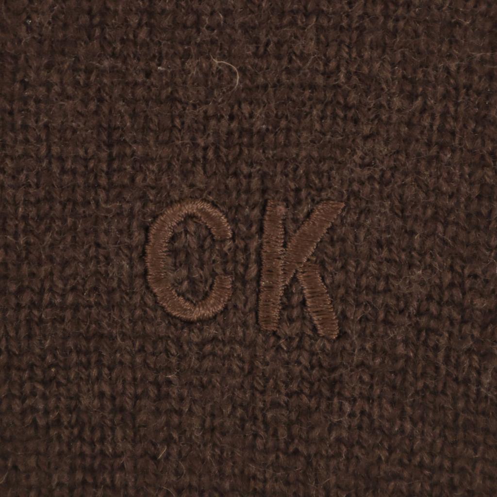 Calvin Klein Свитер с длинным рукавом и V-образным вырезом M Коричневый вязаный Женский Б/у