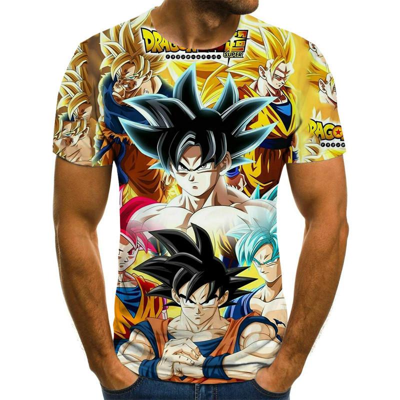 2026 Летняя Ретро Футболка Dragon Ball для Фитнеса Мужская Оверсайз 3D Печать Короткий Рукав Семейная Унисекс Детская Спортивная Футболка