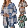 Women's  Fashionable Single Breasted Casual Plaid Coat