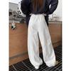 Kumikumi Retro White Drape Matchet Pants Denim Female Fall Minority All-Match Loose Loose Pants Pants