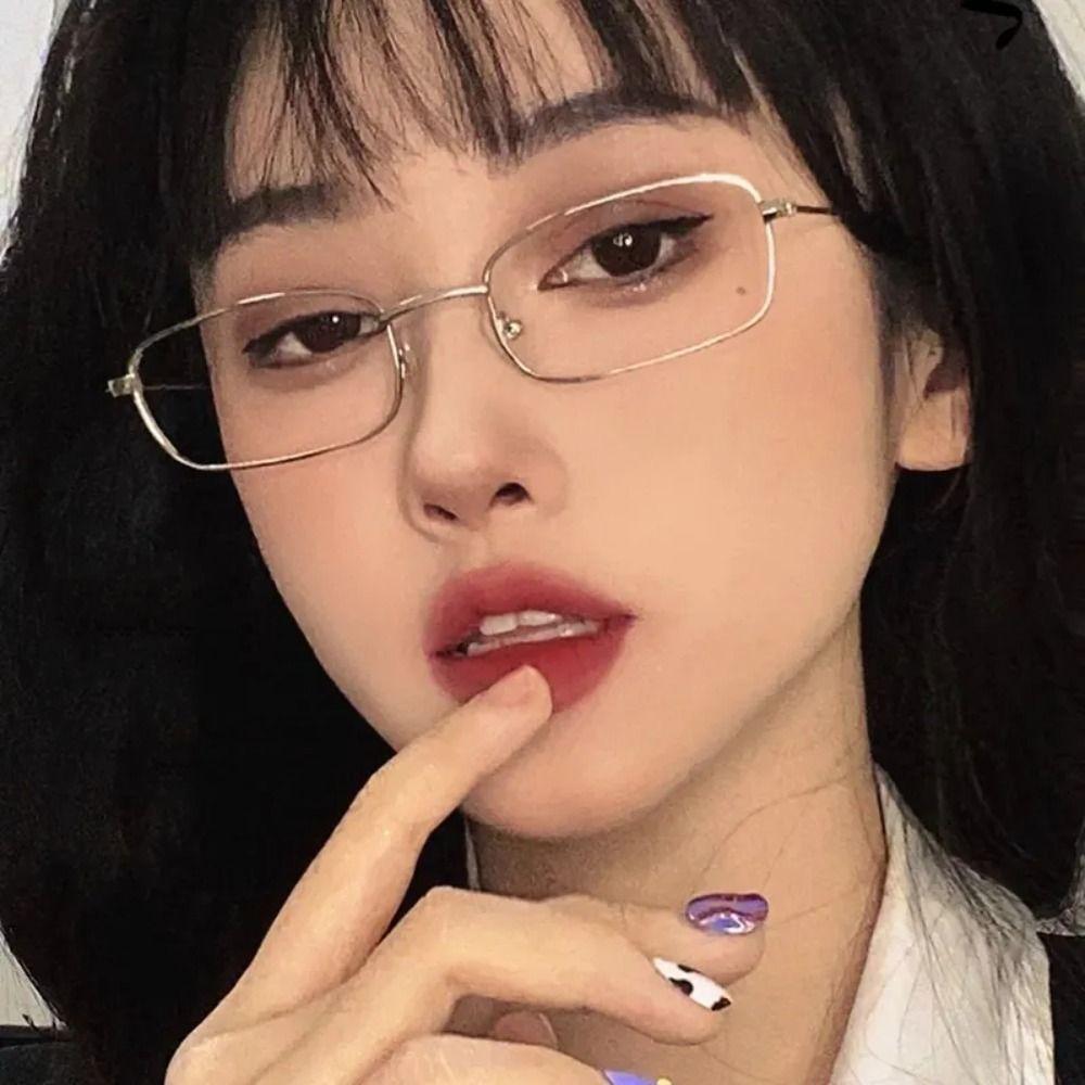 Metal Japanese Harajuku Glasses Gold Silver Black Anti-blue Anti-blue Glasses Oversized Vision Care Decorative Glasses Women Men