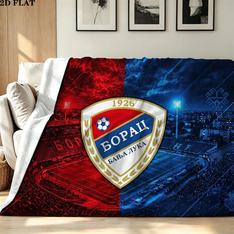 Borac Banja Luka Print Flannel Blanket High Quality Warm Comfortable Cover for All Seasons Perfect for Gifts Home Decor