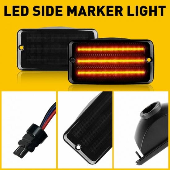 LED Front Fender Side Marker Bumper Signal Lights For 97-06 Jeep Wrangler TJ EOA