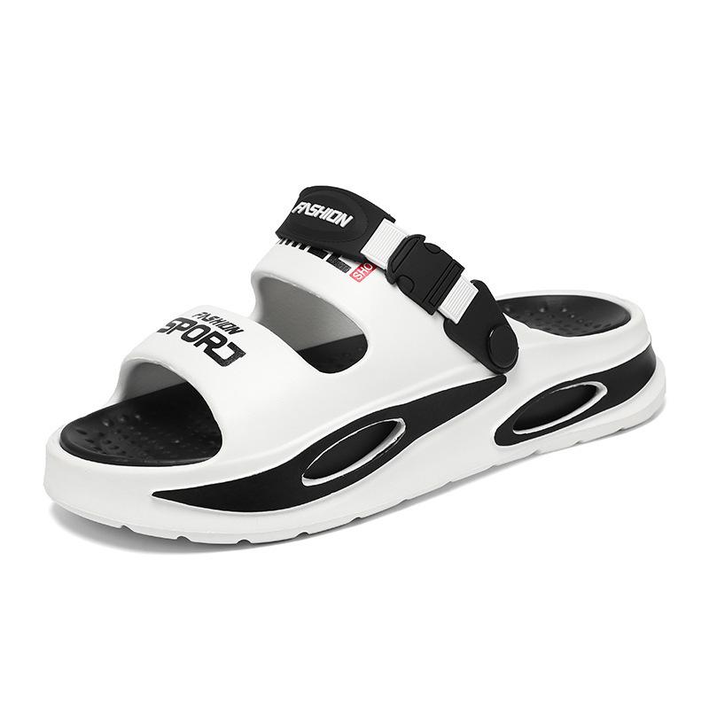 Мужские летние нескользящие спортивные сандалии на толстой подошве: Двухцелевые пляжные/уличные тапочки с амортизацией, Большой размер